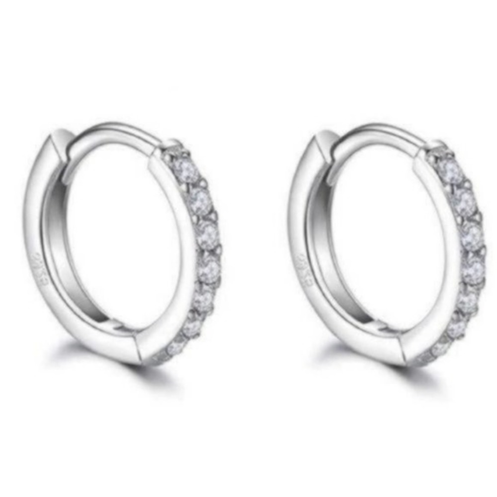 Sterling Silver Small Hoop Earrings 10MM - Picture 2 of 6